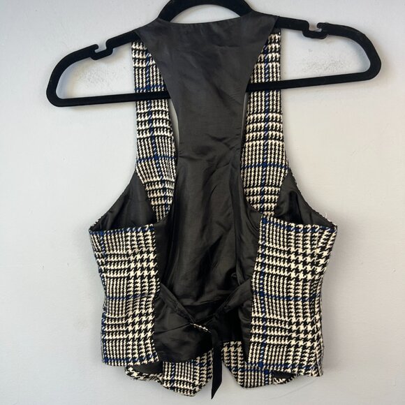 Vintage Rampage Plaid Houndstooth Y2K 90s Vest Size S Clueless - Picture 3 of 4